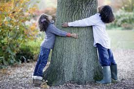 Children Hugging Tree